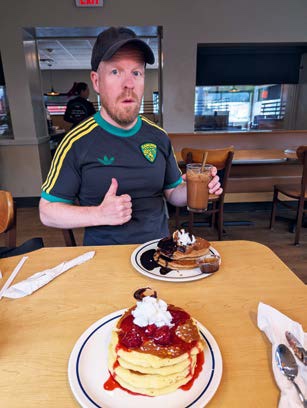 Da wird man satt. Zum Frühstück gibt es in den USA auch mal genügend Kalorien für einen ganzen Tag.