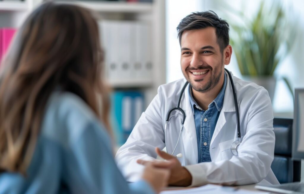 Symbolische Darstellung von Gesundheit mit Herz und medizinischen Icons.
