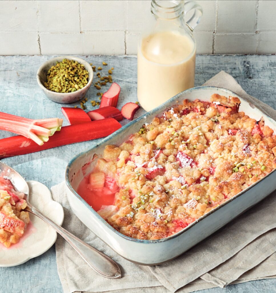 Veganer Rhabarber-Crumble