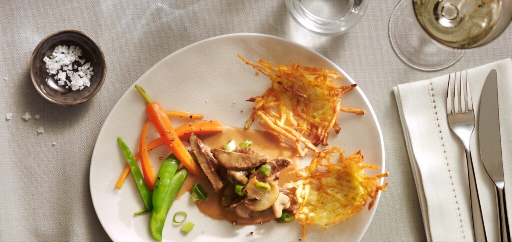 Rindergeschnetzeltes mit Kartoffelrösti